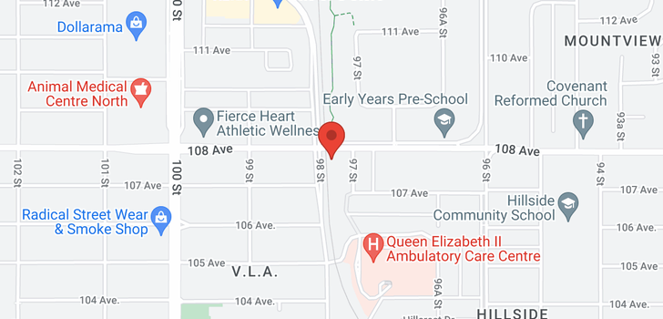 map of 9727  108 Avenue